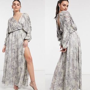 NWT ASOS design chain insert floral maxi dress with slit